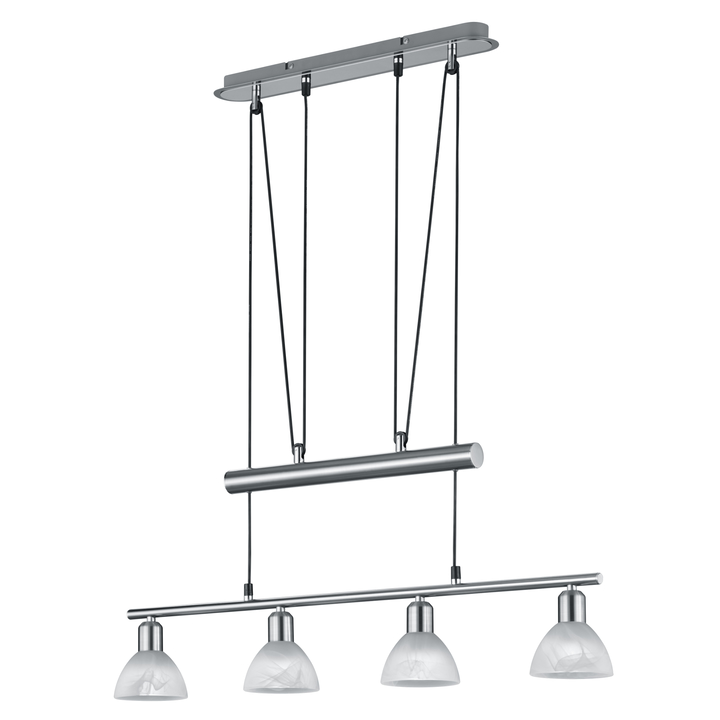 Závesné svietidlo LEVISTO 4 strieborná/alabastrové sklo 1