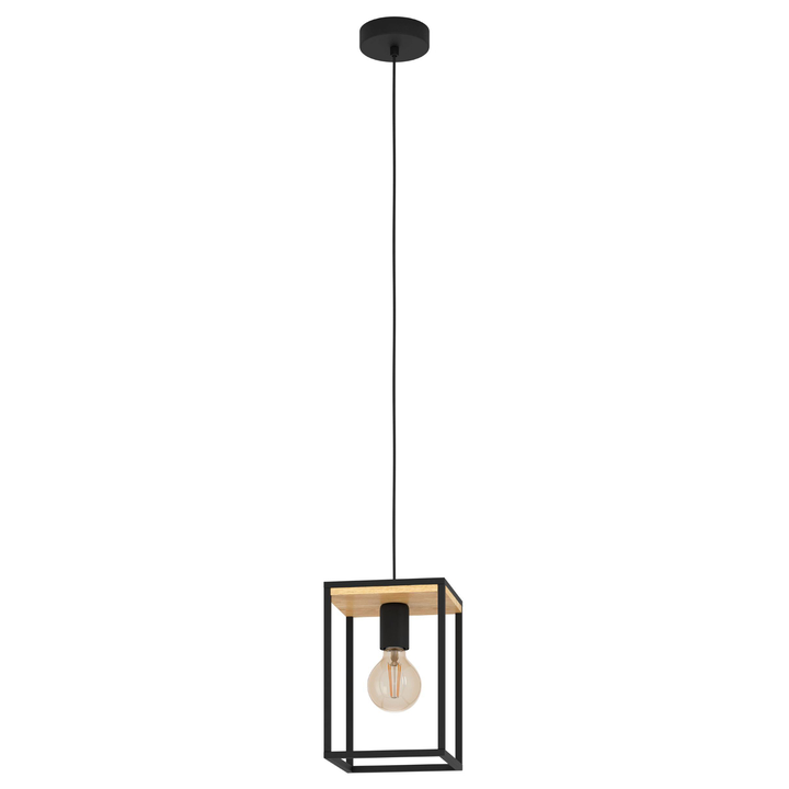 Závesné svietidlo LIBERTAD 1 čierna/drevo 1