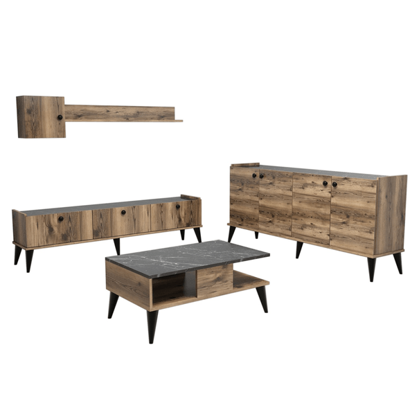 Obývacia stena LIDYA 2 prírodná/čierna 1