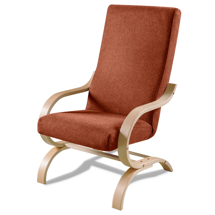 Kreslo LIEM I oranžová/prírodná 1