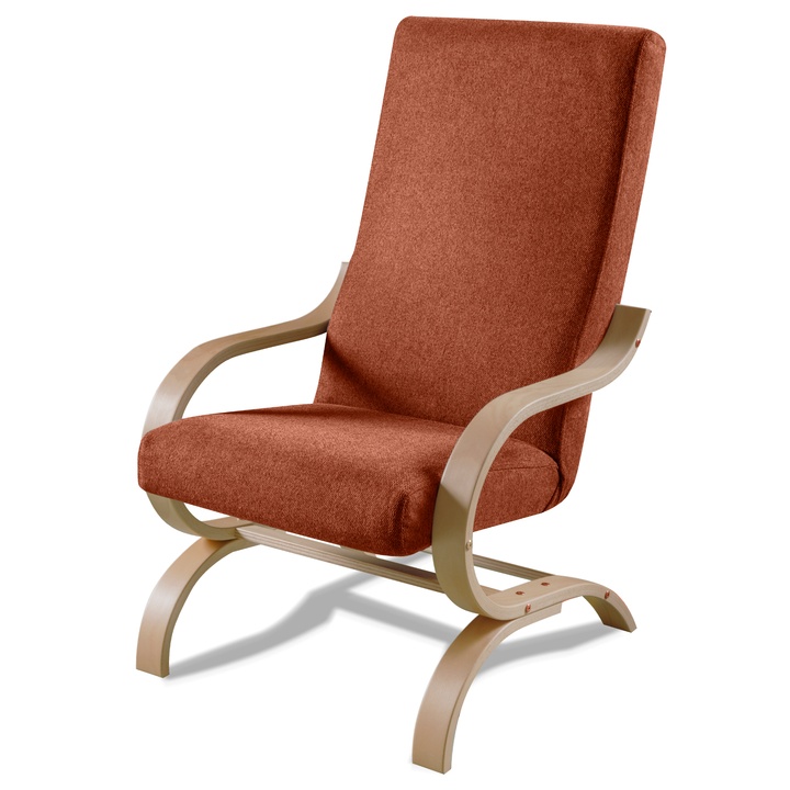 Kreslo LIEM oranžová/dub sonoma 1