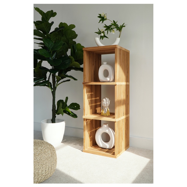 Regál LINEA akácia, výška 115 cm 1