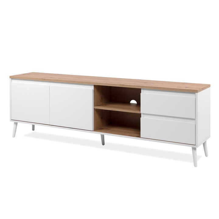 TV stolík LINZ dub artisan/biela 1