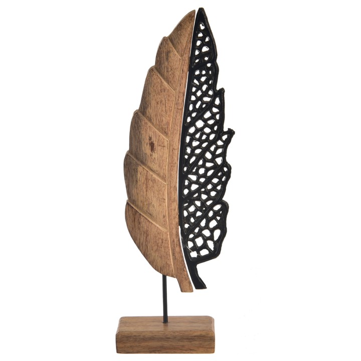 Dekorácia LIST ELVA mango/kov 1