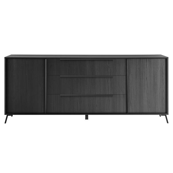 Komoda  LIVING 7 čierna popolavá 1