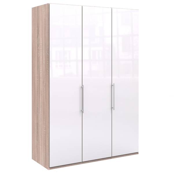 Šatníková skriňa LOFT 567 biela/dub sonoma, 2-dverová 1