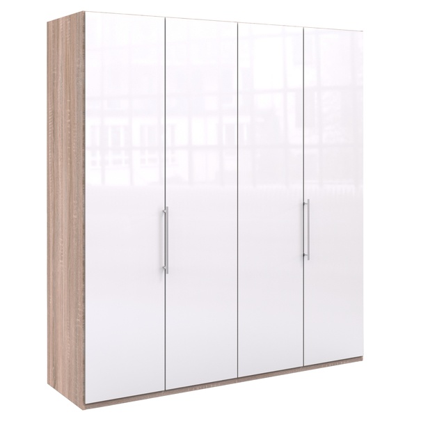 Šatníková skriňa LOFT 587 biela/dub sonoma, 2-dverová 1