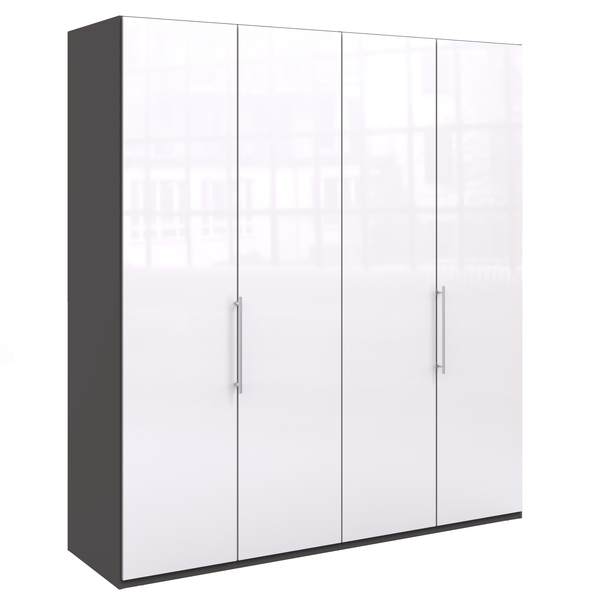 Šatníková skriňa LOFT 587 biela/antracitová, 2-dverová 1