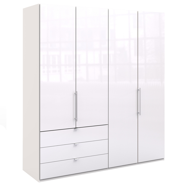 Šatníková skriňa LOFT 597 biela lesklá, pravé, 2-dverová 1