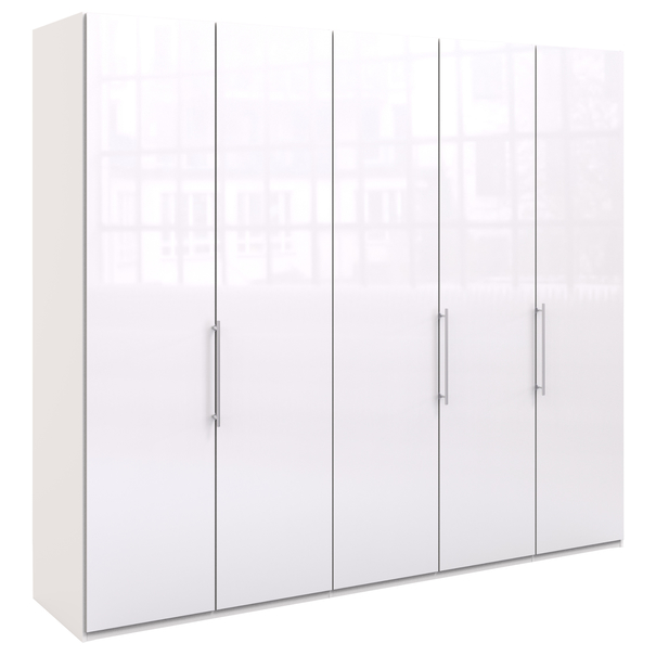 Šatníková skriňa LOFT 627 biela lesklá, 3-dverová 1