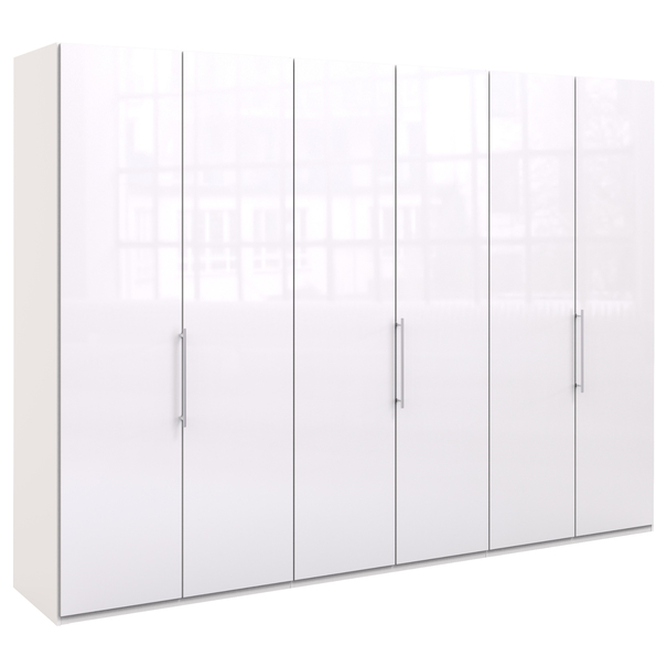 Šatníková skriňa LOFT 672 biela lesklá, 3-dverová 1