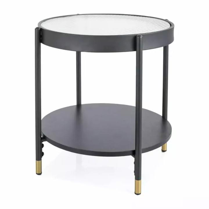 Prístavný stolík LOGENO transparentná/čierna 1