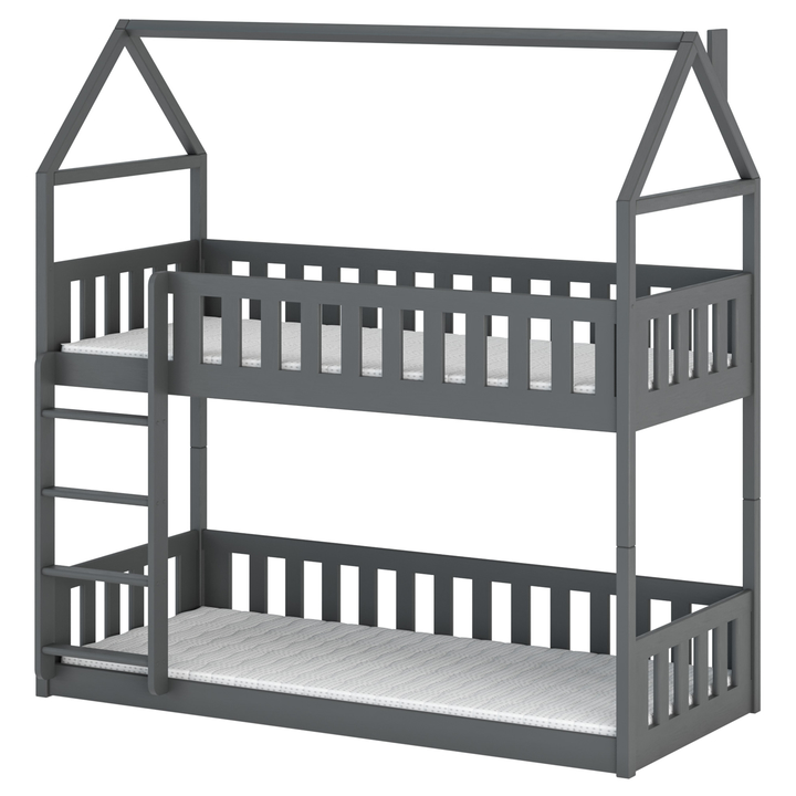 Domčeková poschodová posteľ LOPA grafitová, 90x190 cm 1