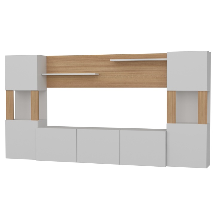 Obývacia stena LORE biela/teak 1