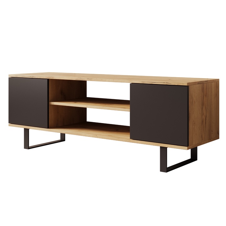 TV stolík LORRI dub craft/čierna, šírka 135 cm 1