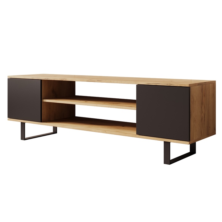 TV stolík  LORRI dub craft/čierna, šírka 155 cm 1
