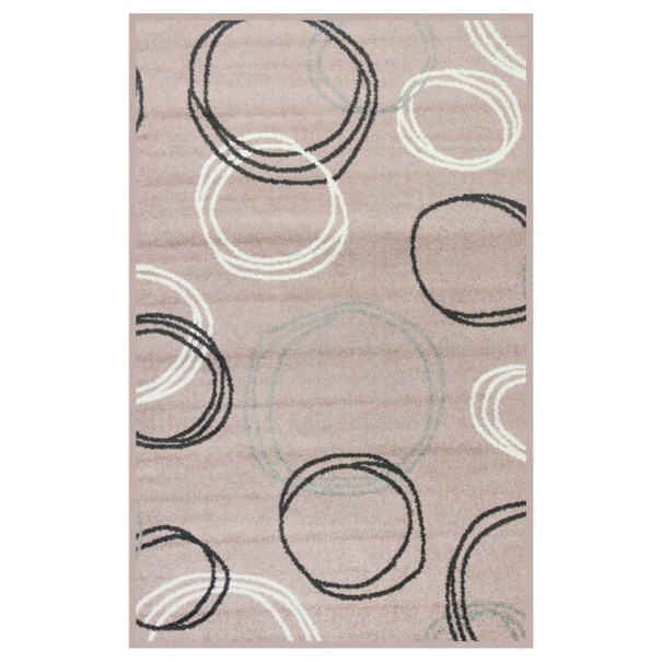 Koberec LOTTO 9 ružová s kruhovými vzormi, 67x120 cm 1