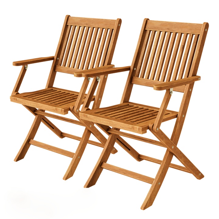 Záhradná stolička LOVELY hnedá, sada 2 ks 1