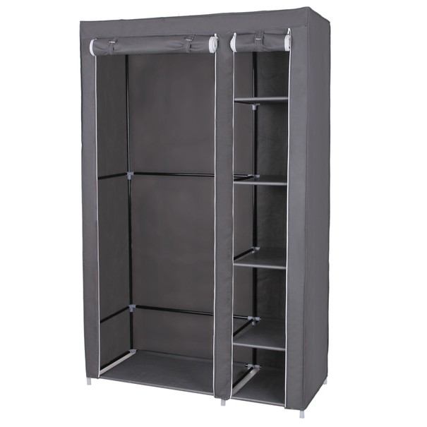 Látková šatníková skriňa LSF007 sivá 1