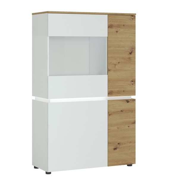 Vitrína LUCI 02 dub artisan/alpská biela 1