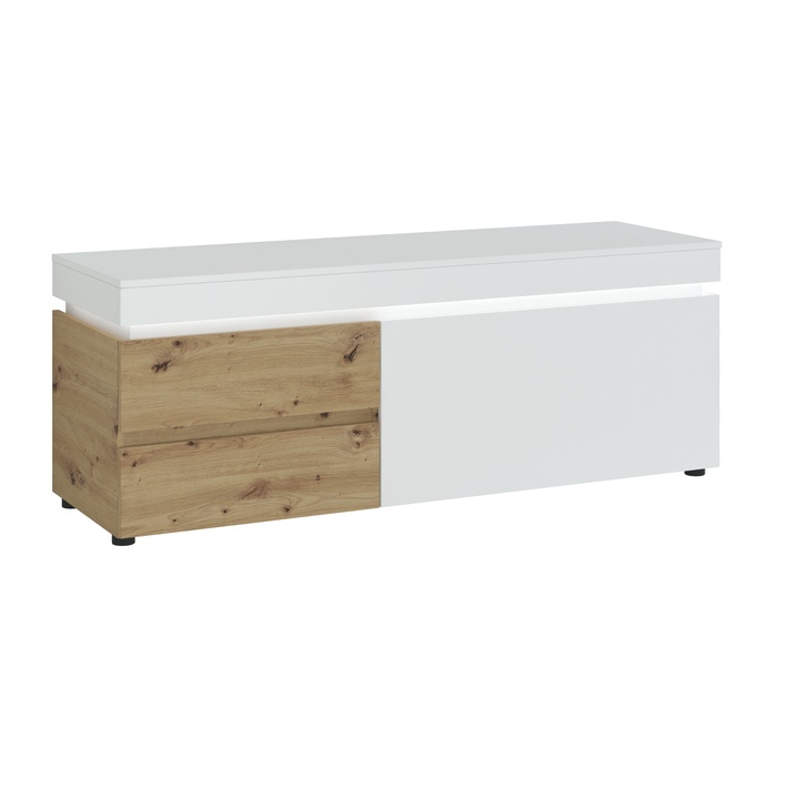 TV komoda LUCI dub artisan/alpská biela, šírka 150 cm 1