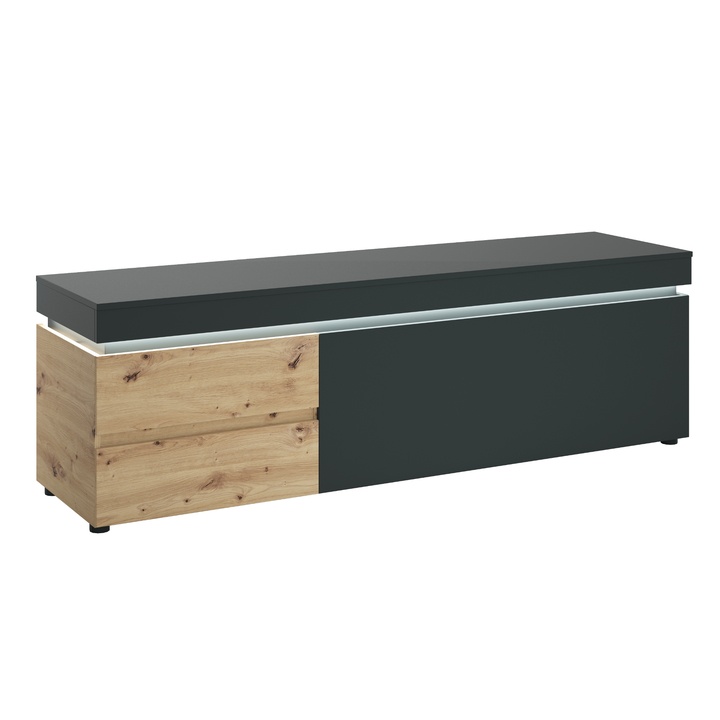 TV komoda LUCI dub artisan/sivá, šírka 181 cm 1