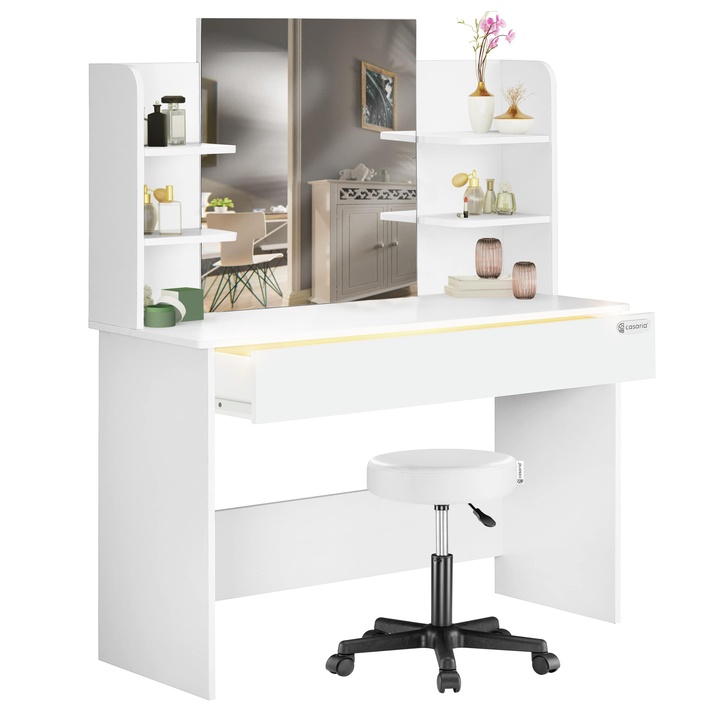 Toaletný stolík so stoličkou LUCIA 1 biela 1