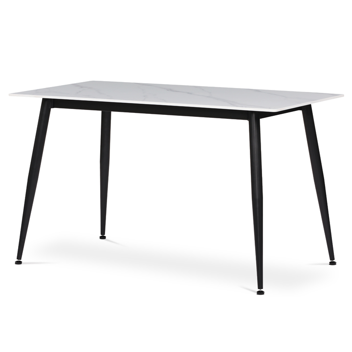 Jedálenský stôl LUCIAN biely mramor/čierna, šírka 130 cm 1
