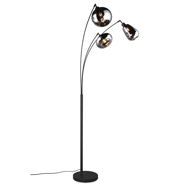 Stojacia lampa LUMINA čierny kov/sklo 1