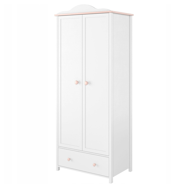 Šatníková skriňa LUNA 01 biela/ružová 1