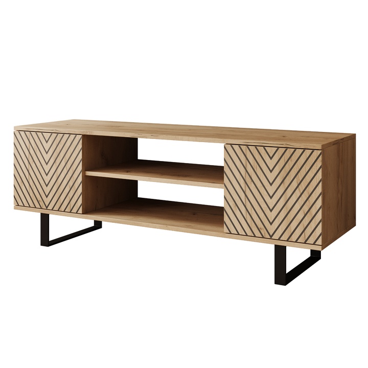 TV stolík LUNET dub craft/čierna, šírka 135 cm 1