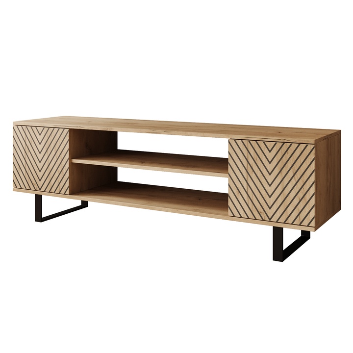 TV stolík LUNET dub craft/čierna, šírka 155 cm 1