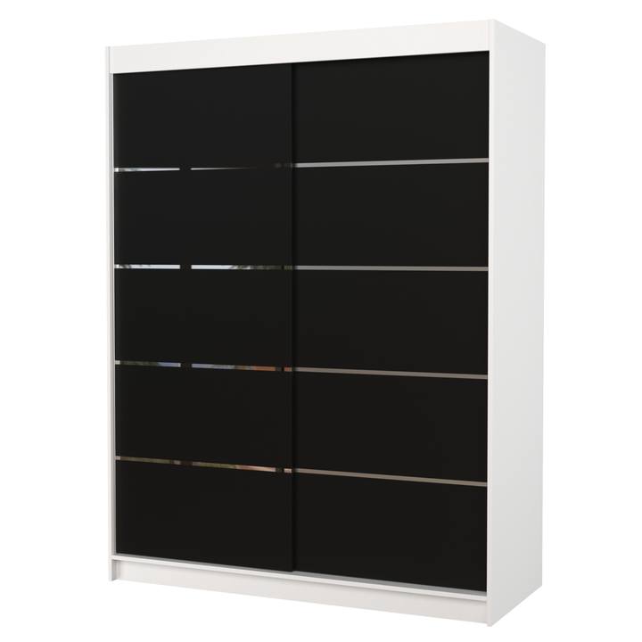 Šatníková skriňa LUSINE biela/čierna 1