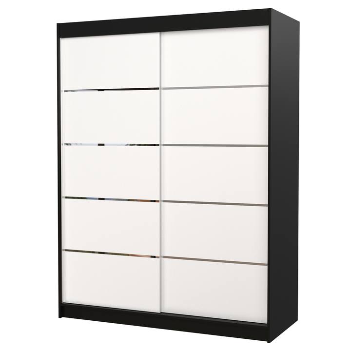 Šatníková skriňa LUSINE čierna/biela 1