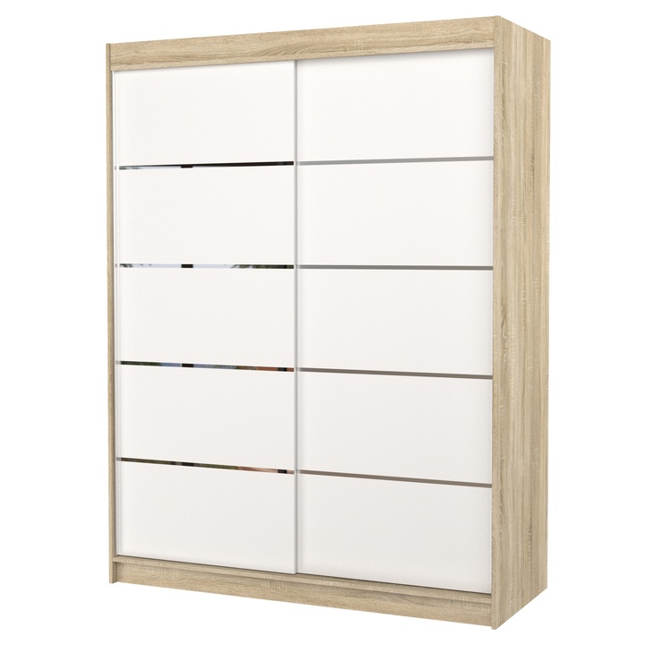 Šatníková skriňa LUSINE dub sonoma/biela 1