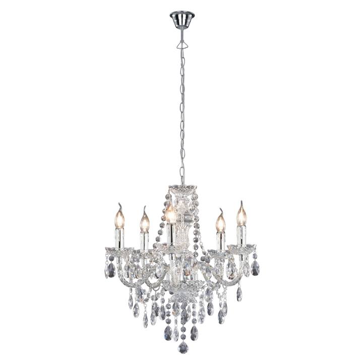 Závesné svietidlo LÜSTER 5 chróm/priehľadná 1