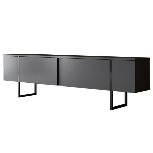 TV komoda LUXE antracitová/čierna 1