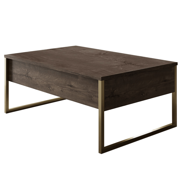 Konferenčný stolík LUXE orech/zlatá 1