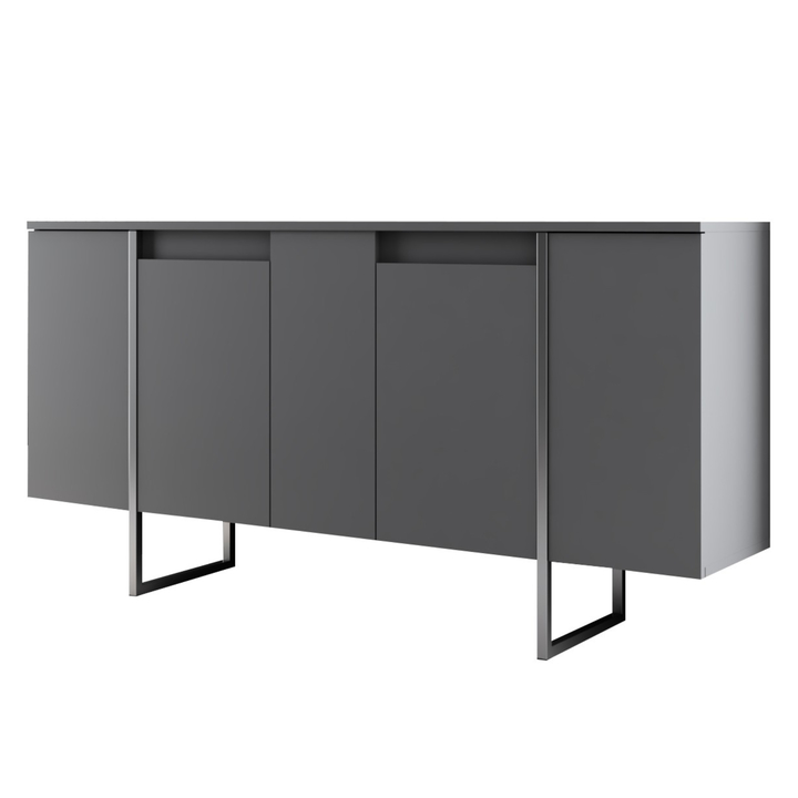 Komoda LUXE antracitová/strieborná 1