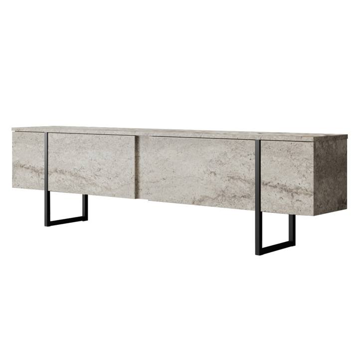 TV komoda LUXE béžová/čierna 1