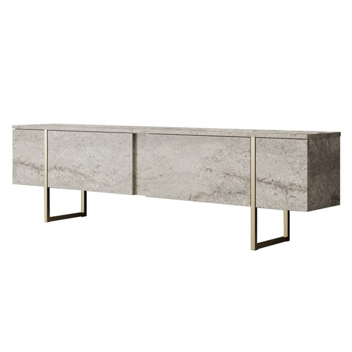 TV komoda LUXE béžová/zlatá 1