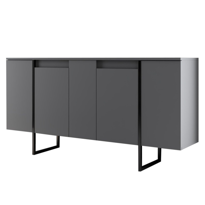 Komoda LUXE antracitová/čierna 1