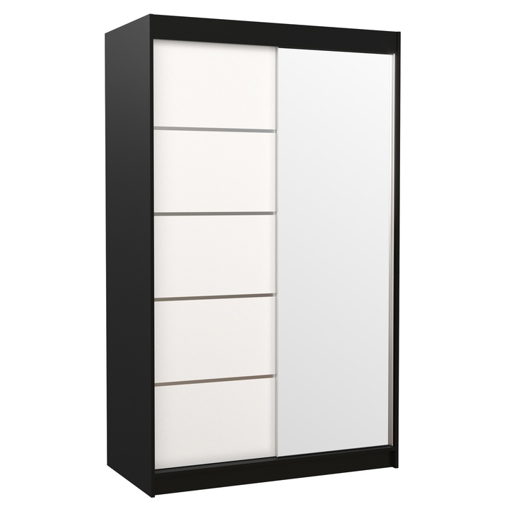 Šatní skriňa LYNA čierna/biela 1