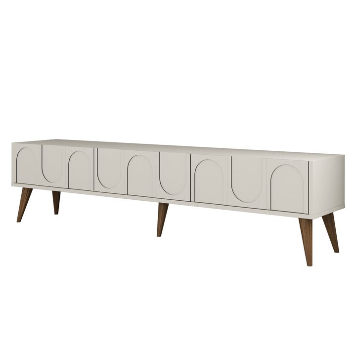 TV komoda LYON krémová/orech 1