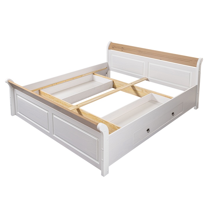 Posteľ  LYSANDRA biela/hnedá, 140x200 cm 1