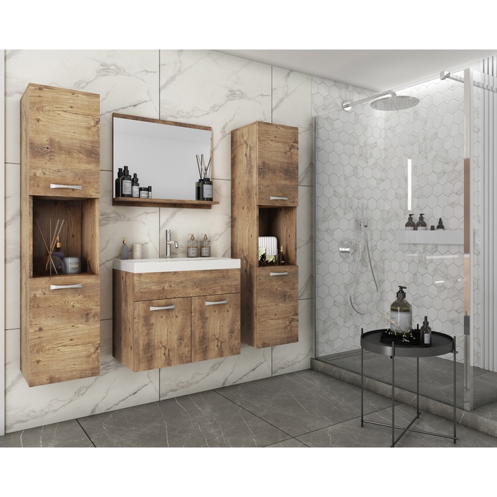 Kúpeľňová zostava MAEL XL dub gaštan 1