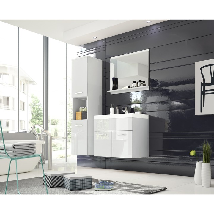 Kúpeľňová zostava MAEL biela/biela lesklá 1