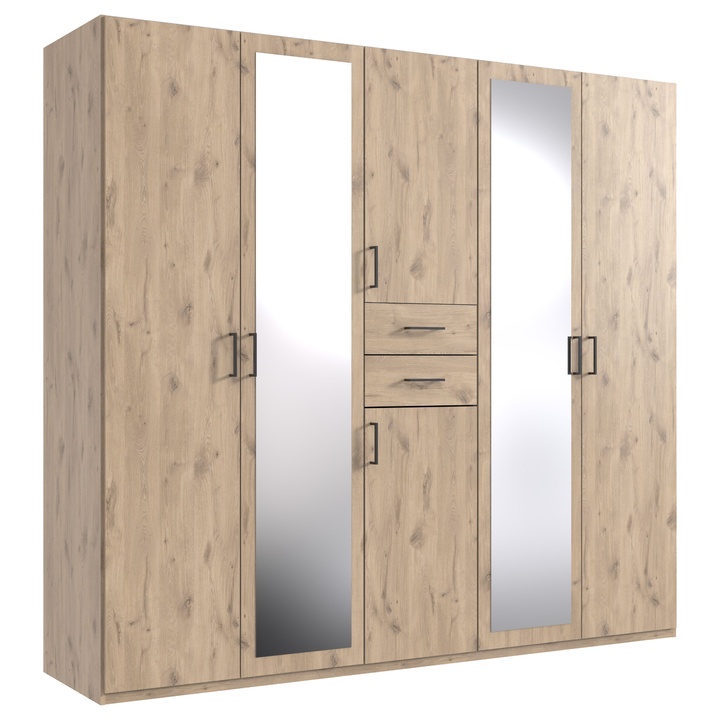 Šatníková skriňa MAEVE dub viking, šírka 225 cm 1