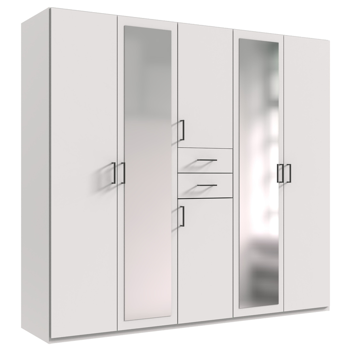 Šatníková skriňa MAEVE biela, šírka 225 cm 1