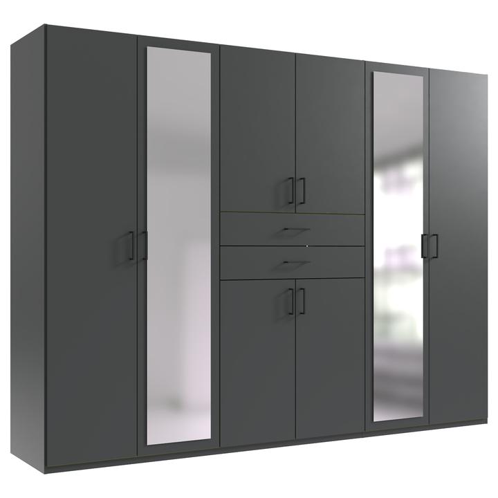 Šatníková skriňa MAEVE grafitová, šírka 270 cm 1